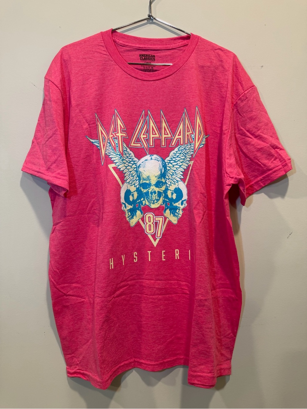 Pink Graphic Tee - Band Logo Hysteria '87